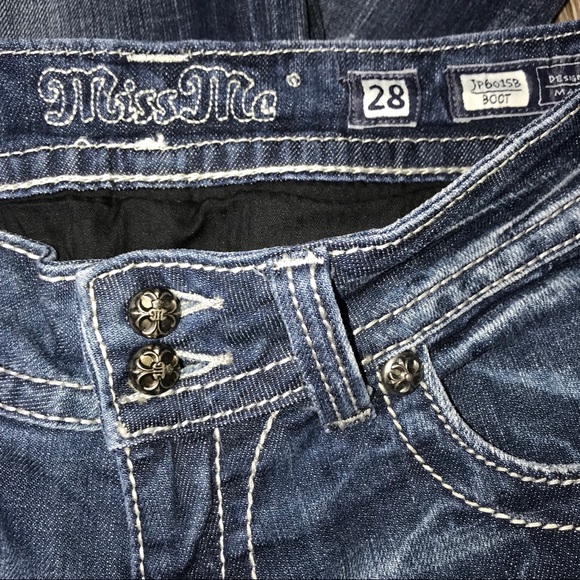 Miss Me Distressed Boot Cut Size 28 Jeans - Picture 3 of 8